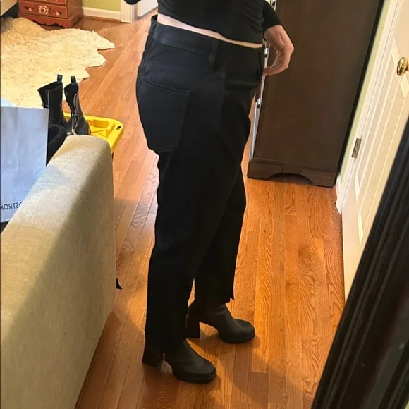 Feax leather black "Jeanne" high rise flare jeans by DEAR JOHN - Picture 6 of 8